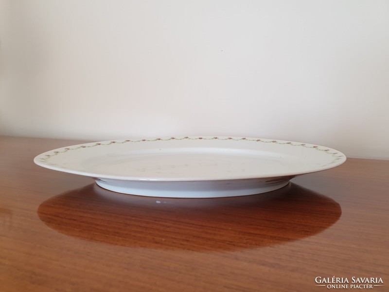 Régi Victoria Austria 37 cm nagy porcelán tál rózsagirlandos rózsás ovális sültes kínáló