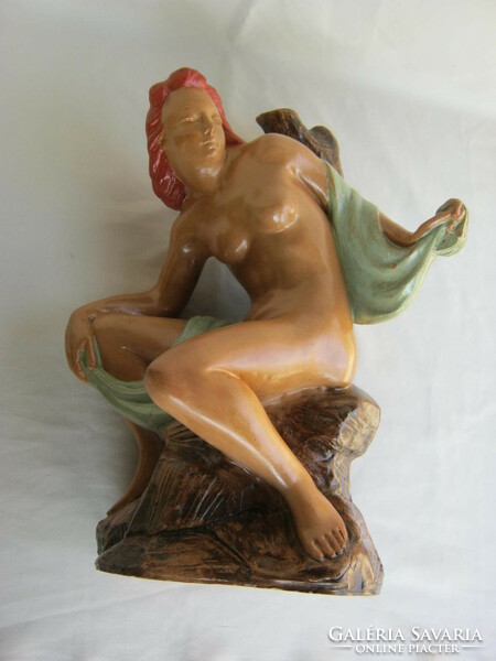 Retro ... Industrial art marked Turanian blacksmith large size ceramic female nude