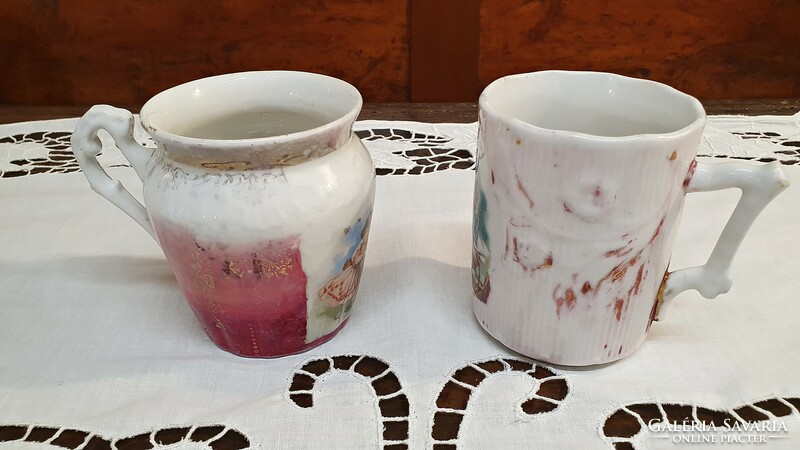 2 pcs. Favorite antique porcelain mug.