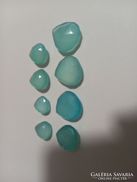 Premium quality faceted chalcedony for jewelry