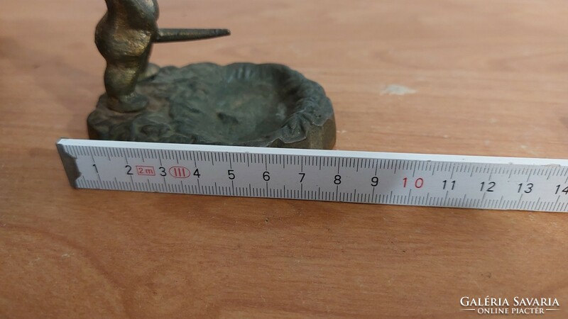 (K) small copper/bronze statue ashtray, jewelry holder?