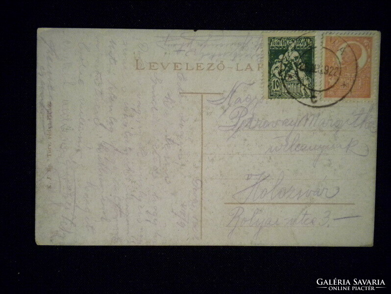 A066 Antik képeslap Gyopárosfüdő - Sétány 1922