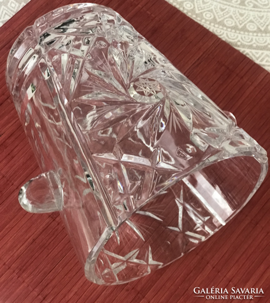 Ajka lead crystal thick-walled polished ice bucket