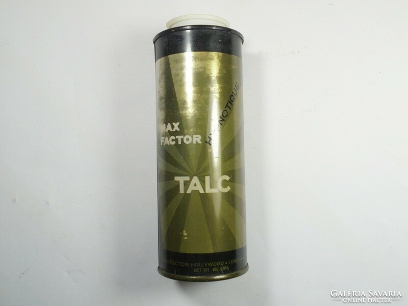 Old retro max factor talc metal box metal box dusting powder - approx. From the 1970s - made in India