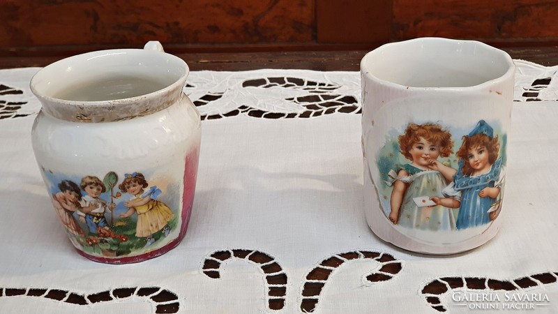 2 pcs. Favorite antique porcelain mug.