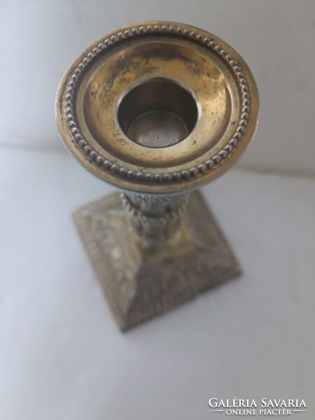 Antique gilded silver candle holder Corinthian column 314gr