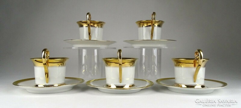 1G971 antique gilded coffee set 5 pieces