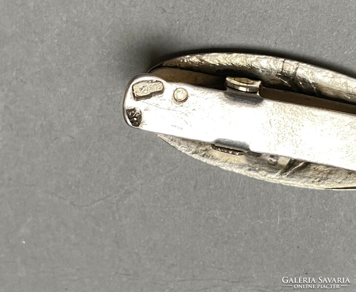 Old Soviet enameled silver tie clip.
