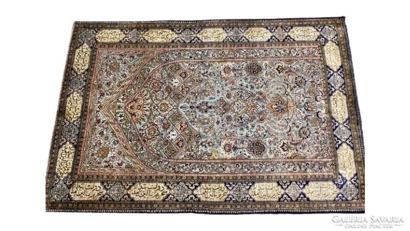 100% Qum silk Persian rug 210x140