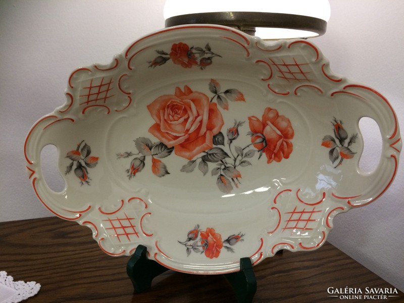 Carl Schumann antik porcelán rózsás tál