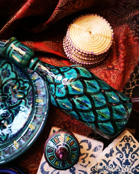 Moroccan ceramic vase, flask