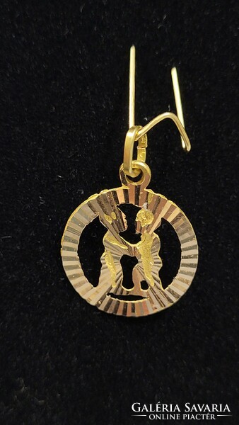 14 K gold horoscope pendant 