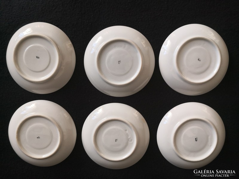 Herend small plates, set / cup bases. 6 Pieces! Cherry blossom (Capricorn year)