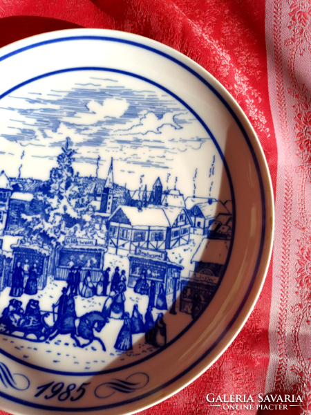 Winter street picture, 1985, German porcelain plate