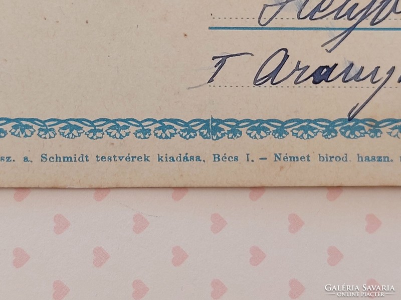 Régi képeslap 1901 hímzett virágos levelezőlap
