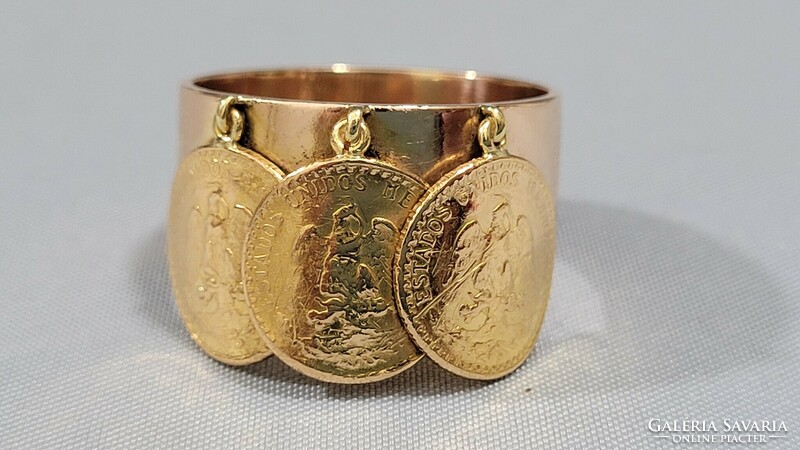 14 K gold coin ring 13.09 g