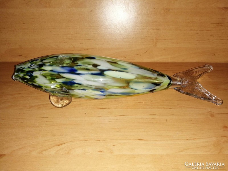 Retro üveg hal 34 cm hosszú (z)