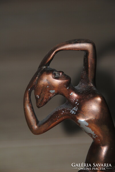 Art deco woman statue metal