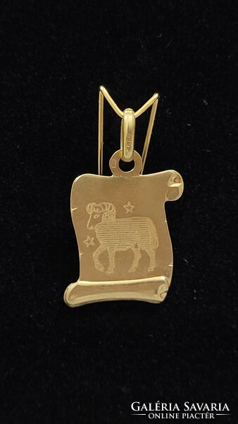 14 K gold horoscope pendant 