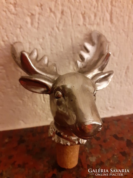 Christmas Silver Deer Decorative Stopper Deer Head Glass Stopper Modern Bottle Stopper