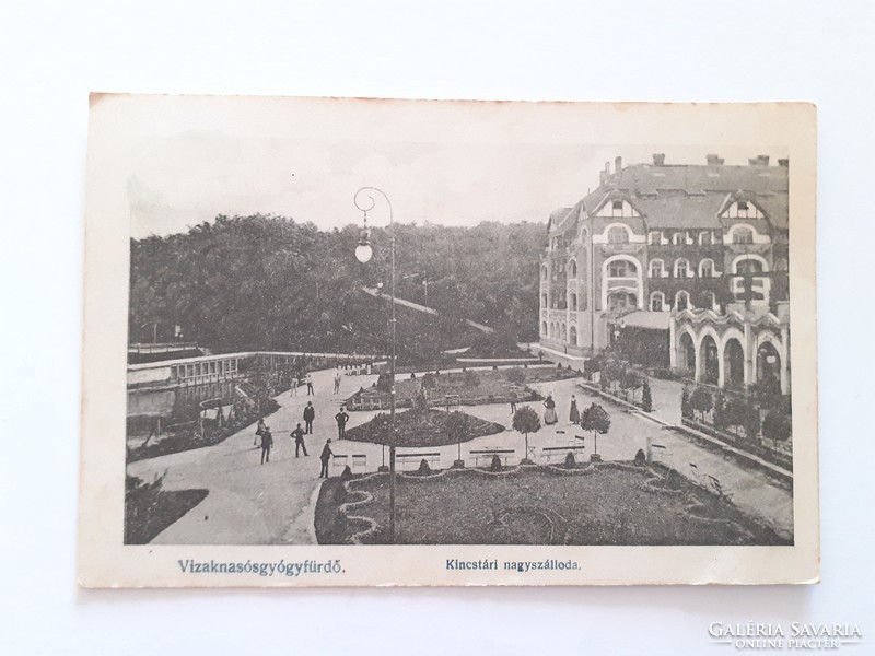 Régi képeslap 1913 Vízakna Sósgyógyfürdő Kincstári nagyszálloda fotó levelezőlap