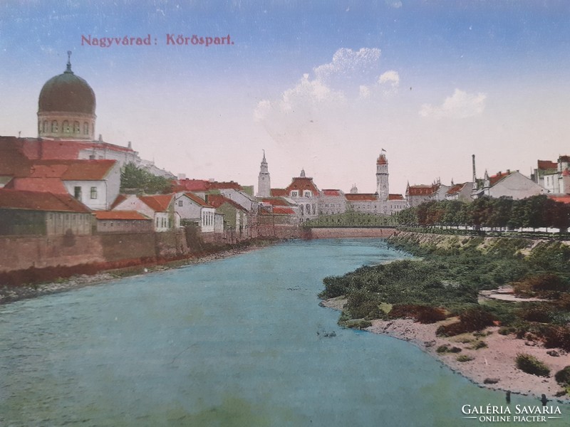 Régi képeslap 1916 Nagyvárad Kőröspart fotó levelezőlap