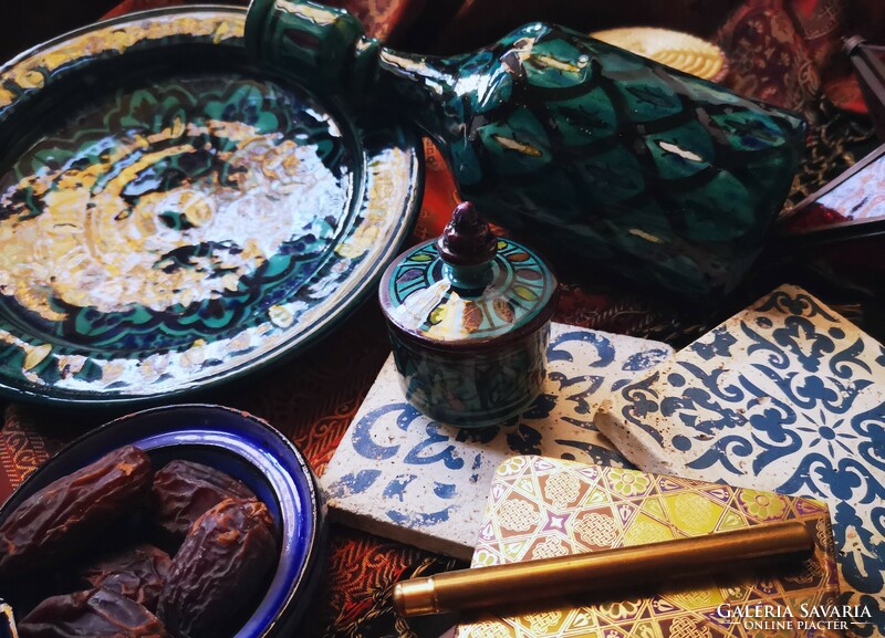 Moroccan ceramic sugar bowl / spice bowl