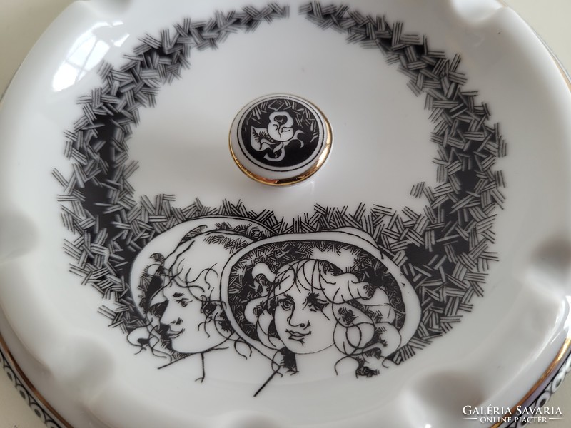 Old retro Raven House porcelain Saxon endre ashtray ashtray ashtray