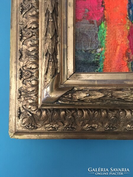 Modern painting in an antique frame