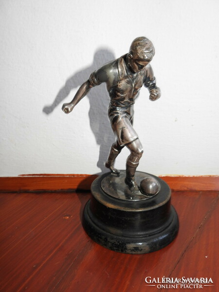 Soccer statue - silver-plated sculpture