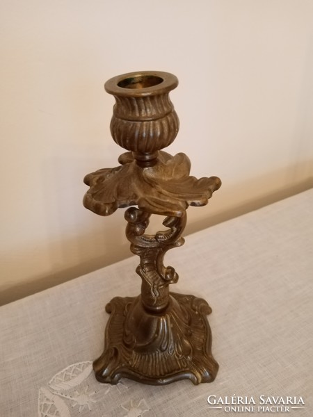 Copper baroque candle holder