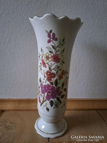 Zsolnay's hand-painted flower pattern vase