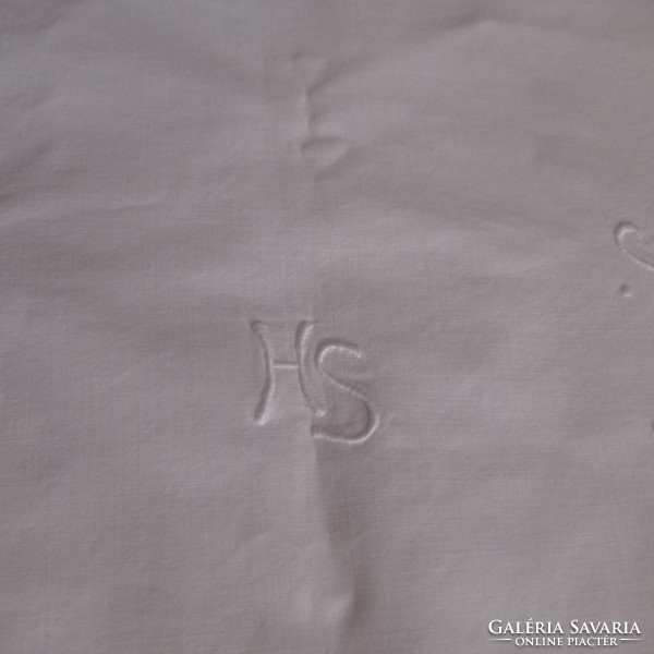 Antique, hs monogrammed pillowcase, cotton, 79 x 75 cm