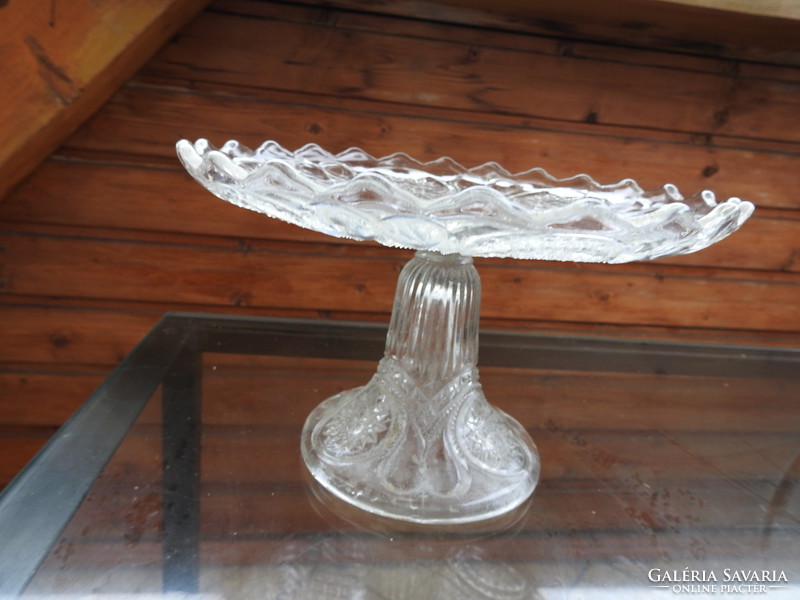 Talpas üveg tortatartó - talpas süteményes kínáló asztalközép