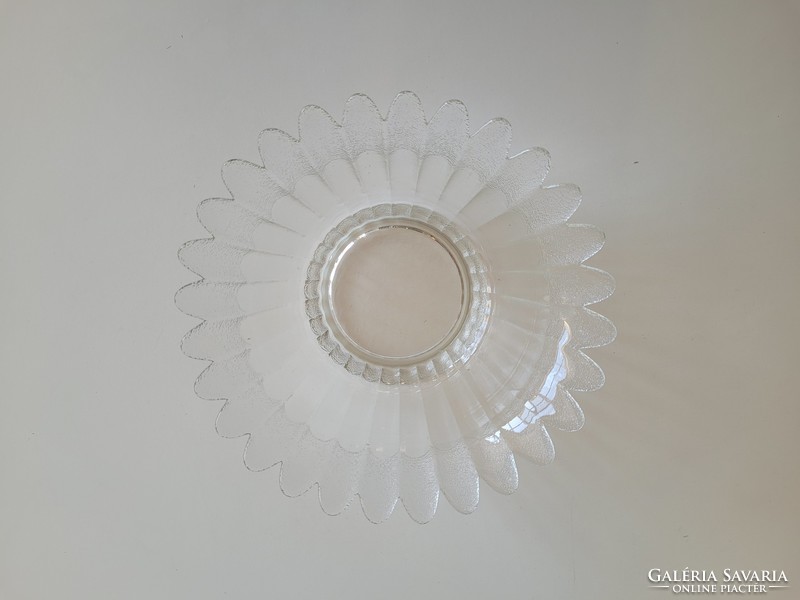 Retro 26 cm es üvegtál virágkehely alakú kompótos tál
