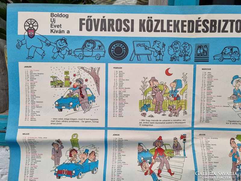 Hungária Biztosító retro plakát naptár 1989