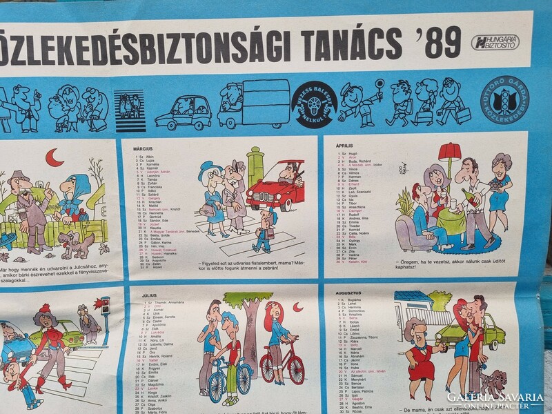 Hungária Biztosító retro plakát naptár 1989