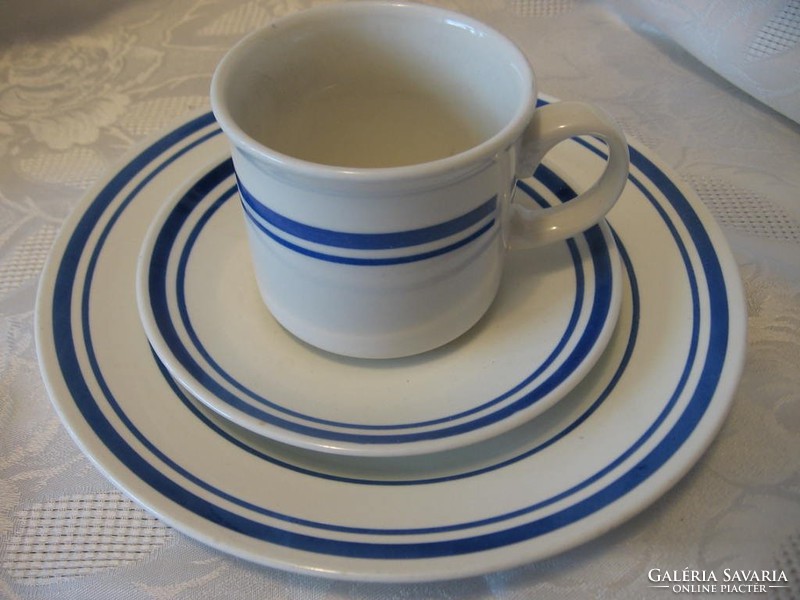 English churchill striped trio with coffee and tea breakfast set