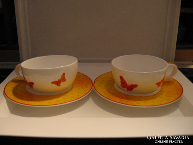 Ppd butterfly coffee, tea set in pairs