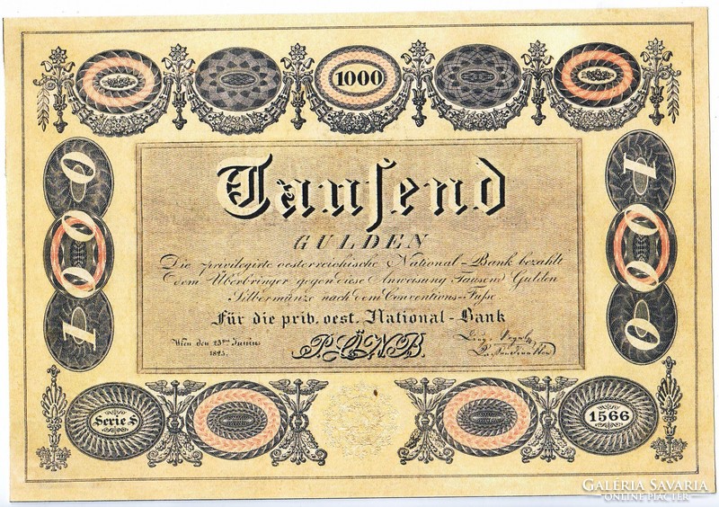 Ausztria 1000 Osztrák-Magyar gulden1825 REPLIKA  UNC
