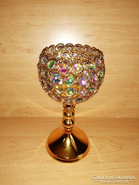 Candle holder with beaded base 24 cm high (b)
