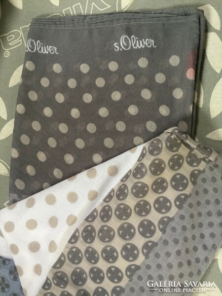 S.Oliver brand round scarf, polka dot, patterned fashion scarf