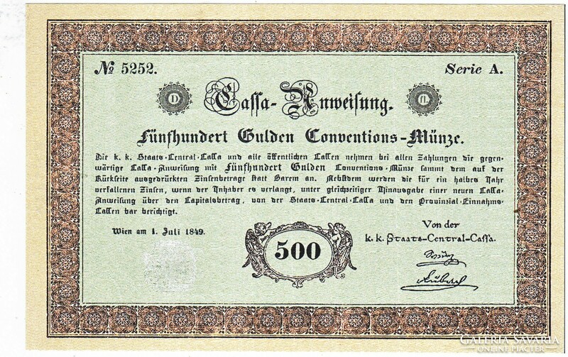 Austria 500 Austro-Hungarian gulden 1850 replica unc
