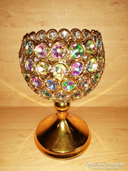 Candle holder with beaded base 19 cm high (b)