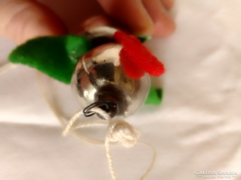 Régi retro cseh üveg kacsa madár állat figura karácsonyfadísz 7 cm