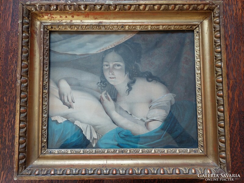 Antique print in frame 45 x 38 cm