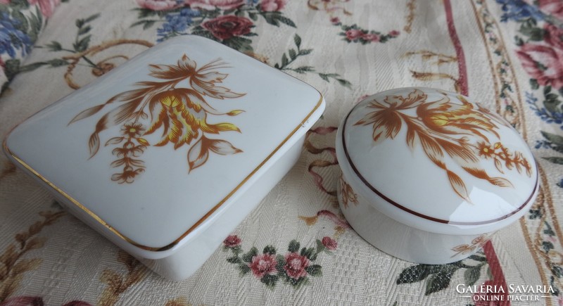 2 Hóllóházi brown - autumn pattern bonbonier sugar bowls