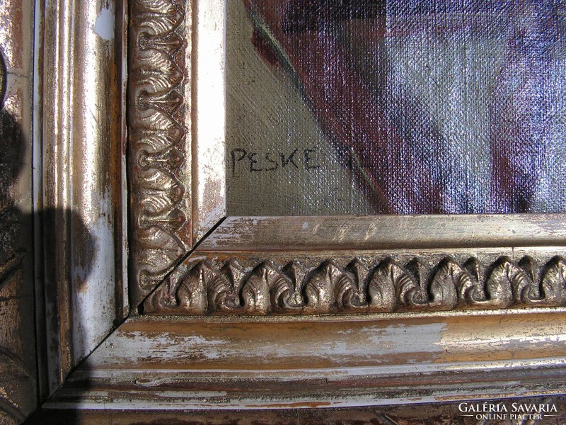 Peske gauze: little boy on the table oil - canvas.