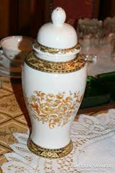 Deckelvase goldblüte amphora vase