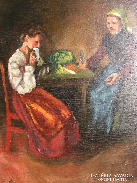 Süle Péter: a bubbly girl. 1920. Oil - wood fiber.